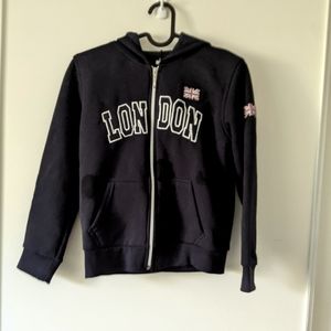 Girl's Navy blue zip up Hoodie